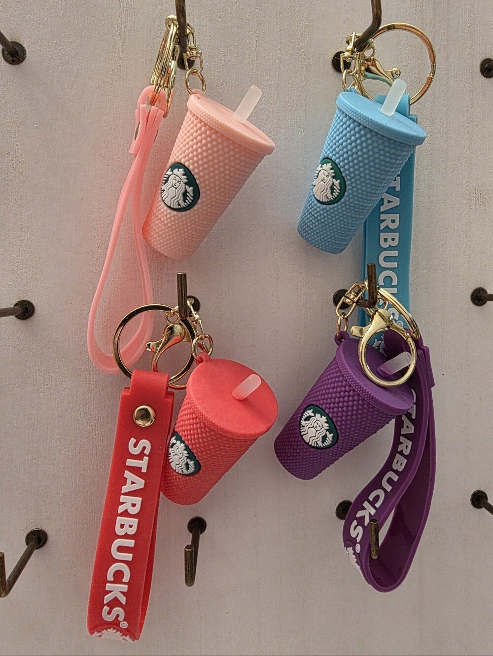 Starbucks Silicone Mini Cold Cup Tumbler Keychain— Pink, Blue, Red, Or Purple